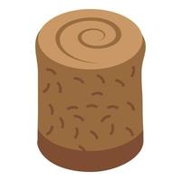 Pile stack bale icon isometric vector. Dry field vector