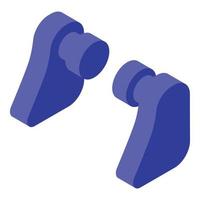 Earplugs accessory icon isometric vector. Noise factory vector