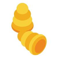 Orange earplugs icon isometric vector. Ear plug vector