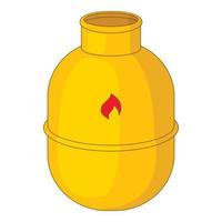 Gas bottle icon, cartoon style vector