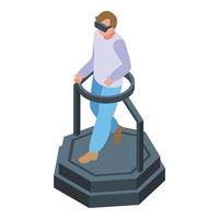 Walking vr platform icon isometric vector. Metaverse reality vector