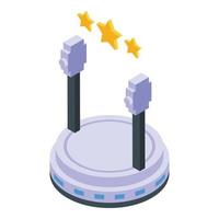 Star rating vr platform icon isometric vector. Virtual reality vector