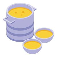 Food soup volunteer icon isometric vector. Donate feed vector