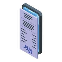 Phone signature icon isometric vector. Document contract vector