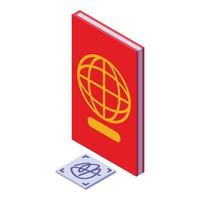 Passport sign icon isometric vector. Hand id vector