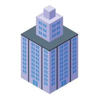 piso edificio de varios pisos icono vector isométrico. Manzana de la ciudad