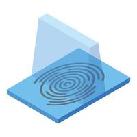 Fingerprint data privacy icon isometric vector. Policy information vector