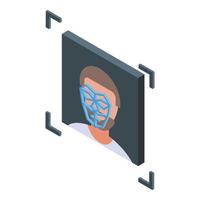 Face detection icon isometric vector. Data privacy vector