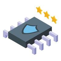 Data privacy chip icon isometric vector. Information policy vector