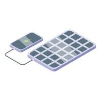 Smartphone solar panel icon isometric vector. Energy cell vector