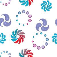 Round shapes pattern, cartoon style vector