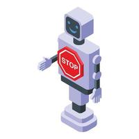 Road sensor robot icon isometric vector. Car traffic vector