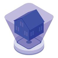 House hologram icon isometric vector. Digital future vector