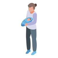 Childs mother syndrome down icon isometric vector. World child vector