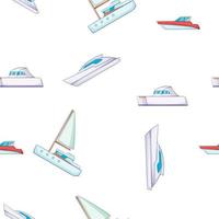 Ship pattern, cartoon style vector