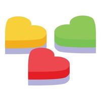 Jelly hearts icon isometric vector. Candy gum vector