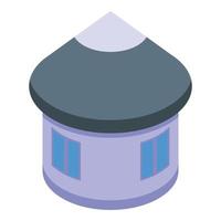 Round bungalow icon isometric vector. Beach house vector