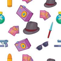 Detective pattern, cartoon style vector