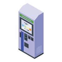 Subway ticket atm icon isometric vector. Metro machine vector