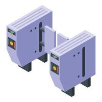 Metro payment barrier icon isometric vector. Subway card