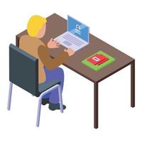 Freelancer work icon isometric vector. Computer freelance vector