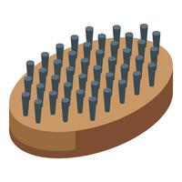 Beard brush icon isometric vector. Hair face vector