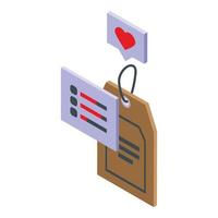 Product control tag icon isometric vector. Rule trade vector