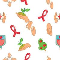 Charity pattern, cartoon style vector