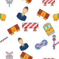 Train pattern, cartoon style vector