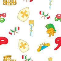 Italy pattern, cartoon style vector