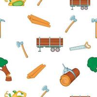 Firewood pattern, cartoon style vector