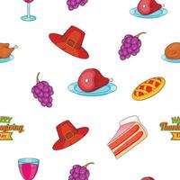 Thanksgiving day pattern, cartoon style vector