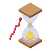 Money hourglass icon isometric vector. Time value vector