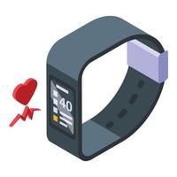 Heart rate smartwatch icon isometric vector. Exercise health vector