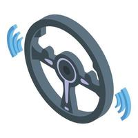 Steering wheel sensor icon isometric vector. Road car vector