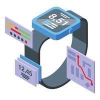 Smartwatch icon isometric vector. Health exercise vector