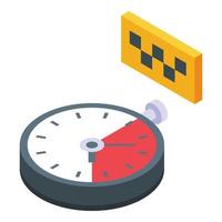 Taximeter stopwatch icon isometric vector. Taxi cab vector