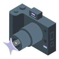 Party camera icon isometric vector. Virtual call vector