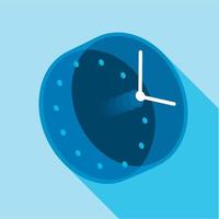 Blue modern clock icon, flat style vector