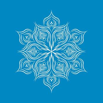 icono de copo de nieve estampado, estilo simple vector