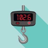 Digital fishhook scales icon, flat style vector