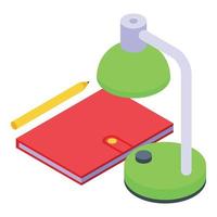 Desktop lamp icon isometric vector. Table desk vector