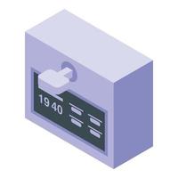 Old taximeter icon isometric vector. Display monitor vector