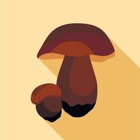 icono de hongo cep, estilo plano vector