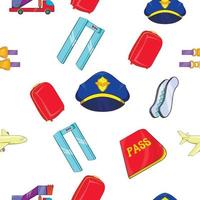 Check at airport pattern, cartoon style vector