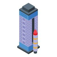 Launch rocket station icon isometric vector. Ship space vector