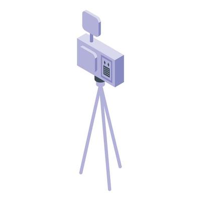 Street speed radar icon isometric vector. Camera traffic