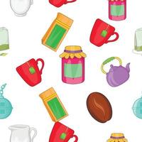 Drink pattern, cartoon style vector