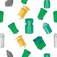 Garbage pattern, cartoon style vector