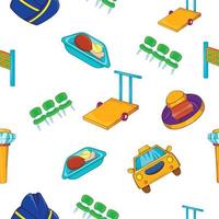 Flying on plane pattern, cartoon style vector